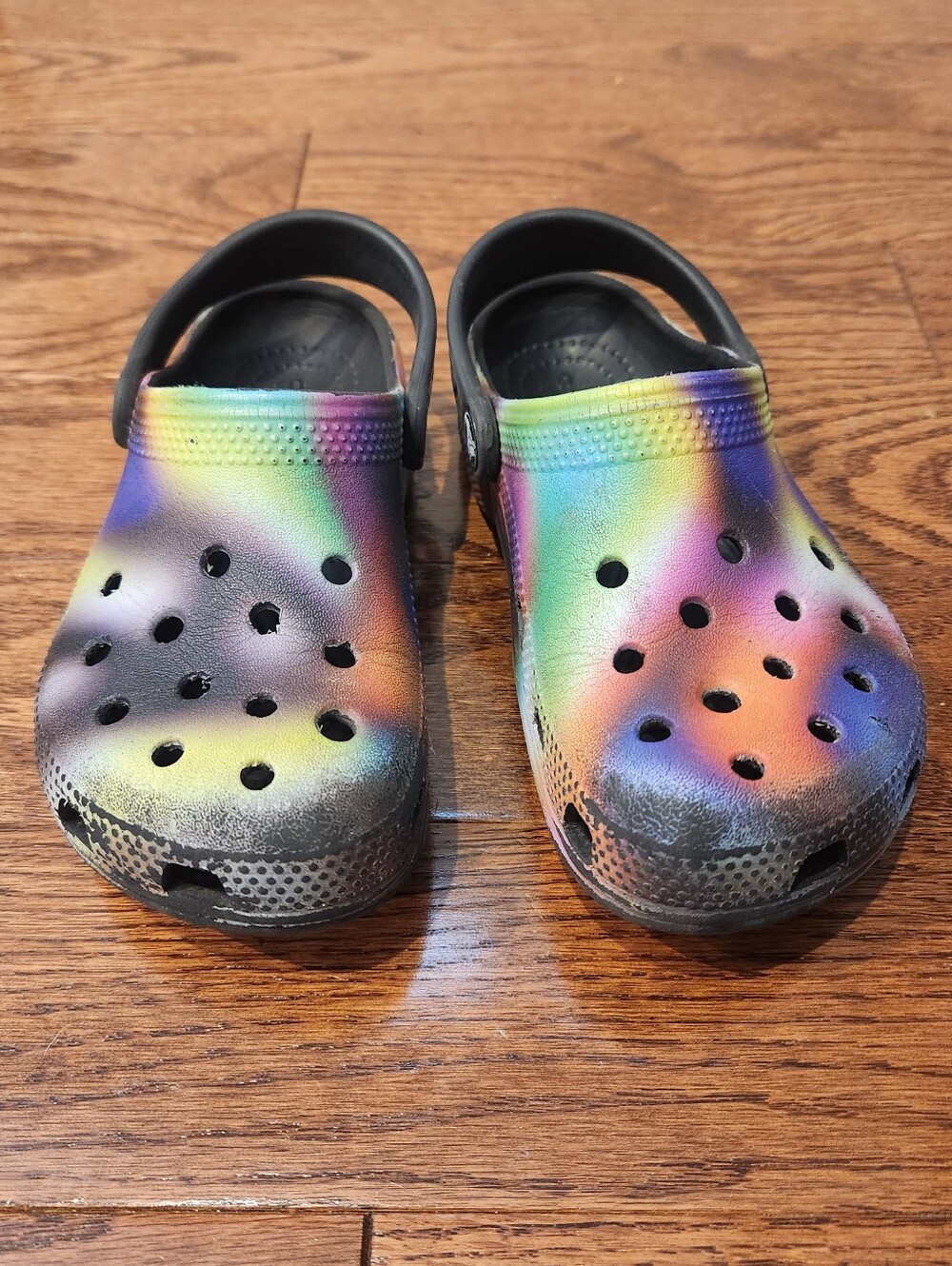 Rainbow Tie Dye Crocs Size C12